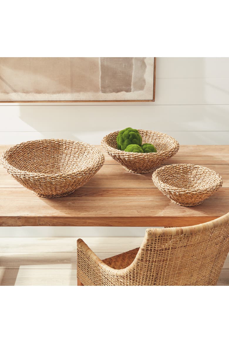 Seagrass Shallow Tapered Baskets Set of 3, Alternate, color, Beige