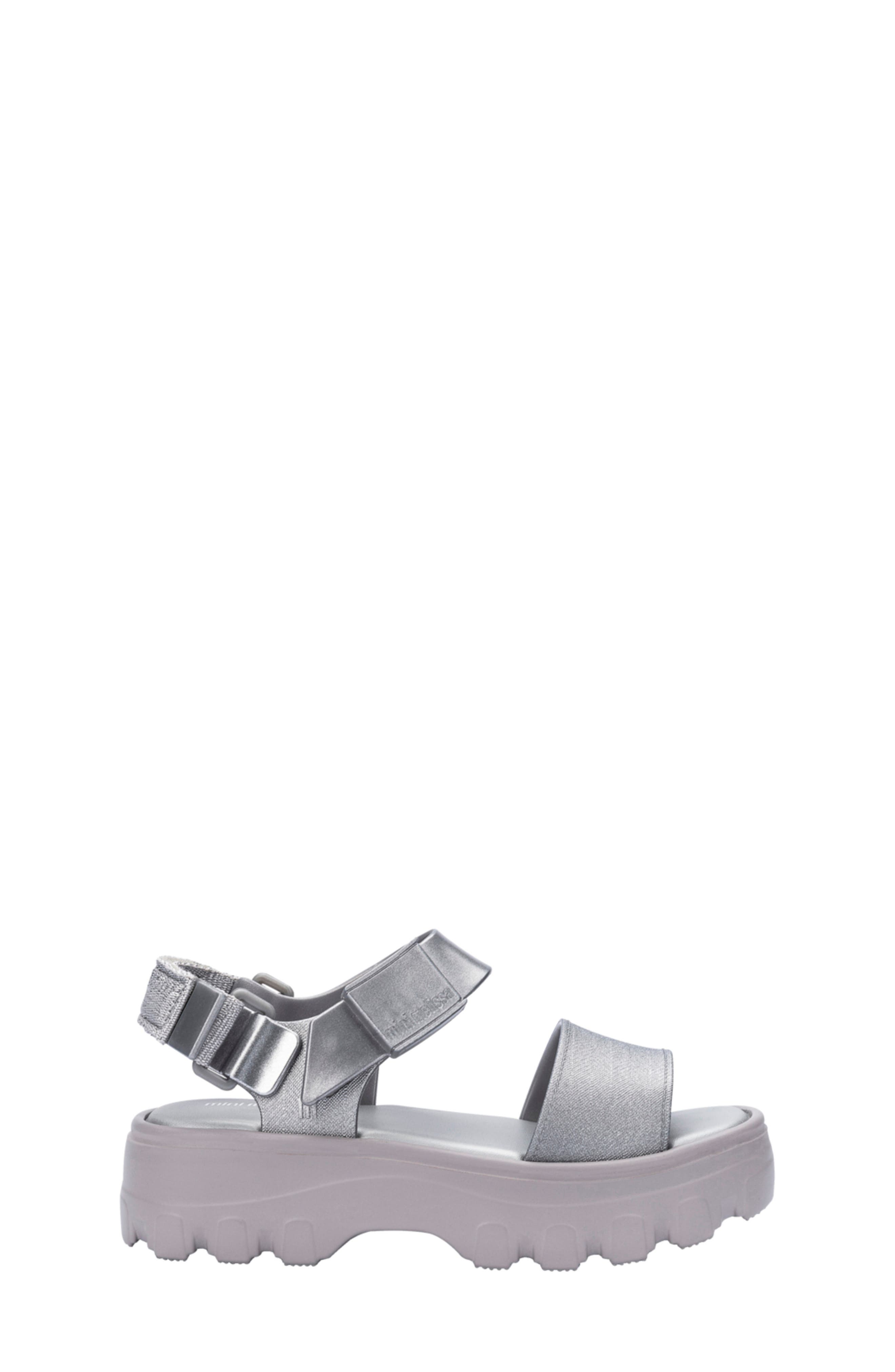Mini Melissa Kids' Kick Off Platform Sandal, Alternate, color, Silver