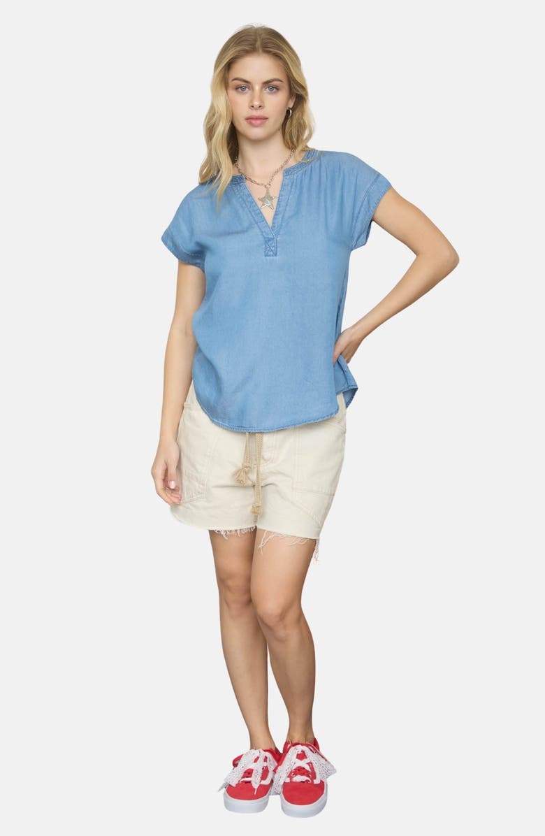 Blu Pepper Chambray Top, Alternate, color,