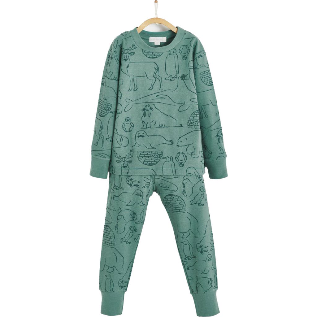 Babycottons Premium Cotton Camou Waffle Snug 2PC Pajamas For Toddler in Green  product