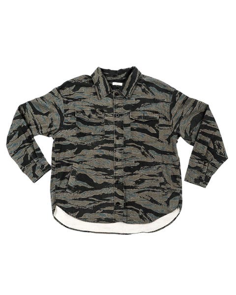 Bucky Camo Split Hem Shirt Jacket