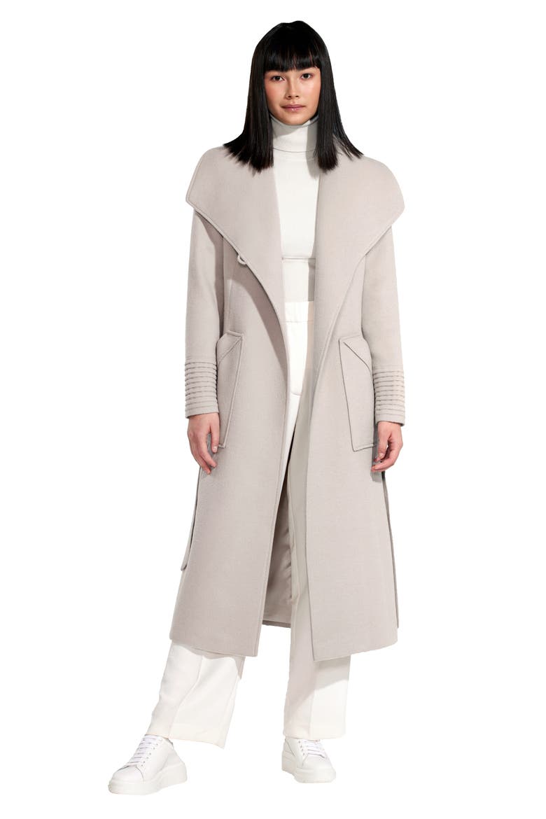 Wide Collar Alpaca & Wool Longline Coat, Alternate, color, BLEEKER BEIGE
