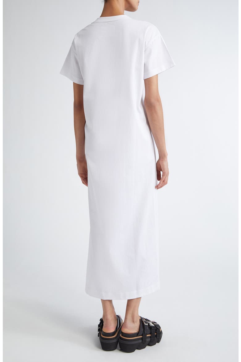 Embroidered Logo Jersey T-Shirt Dress, Alternate, color, WHITE 101