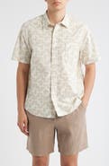 Treasure & Bond Lived In Short Sleeve Poplin Button-Up Shirt