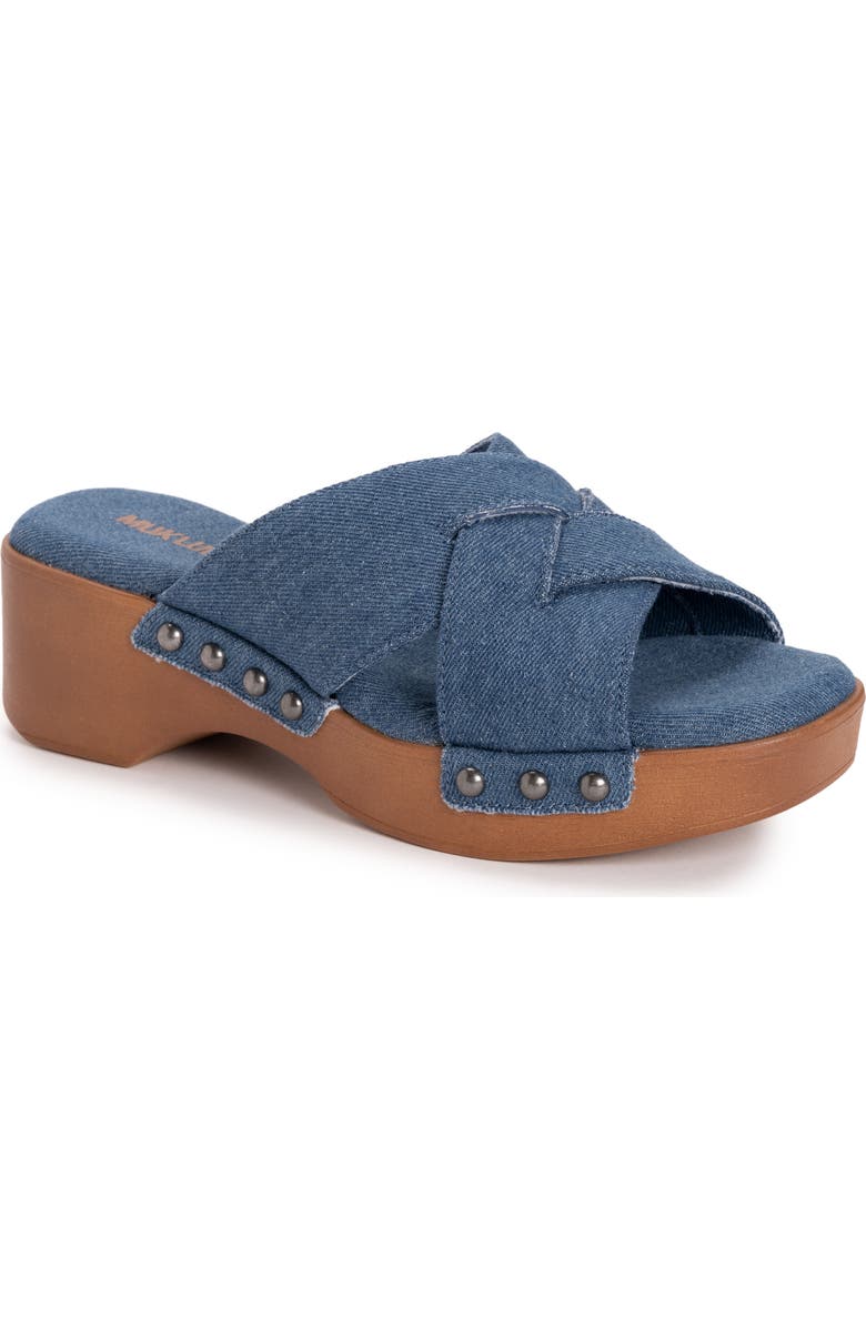 MUK LUKS Cadence Wedge Sandal, Main, color, Denim