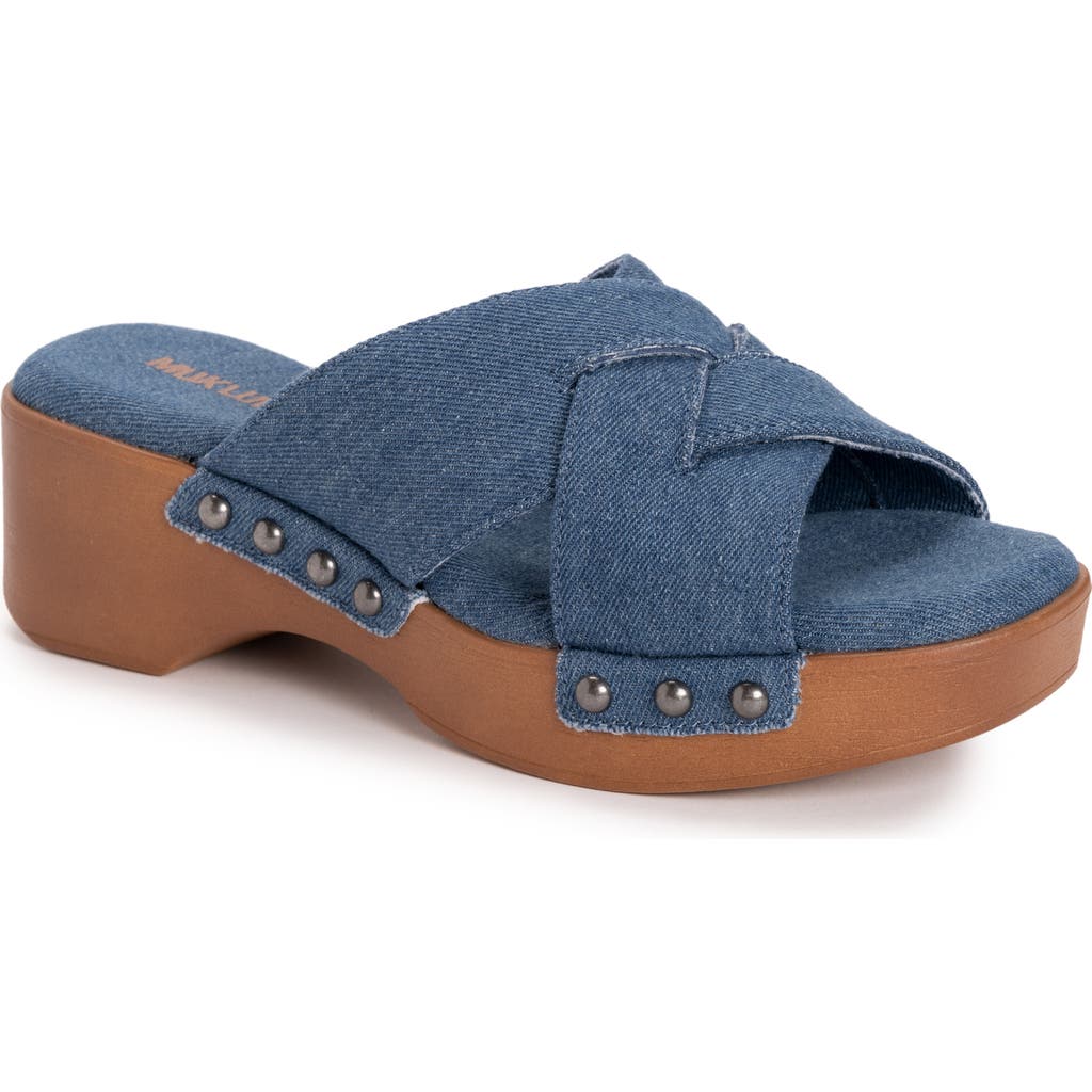 Muk Luks Cadence Wedge Sandal In Denim