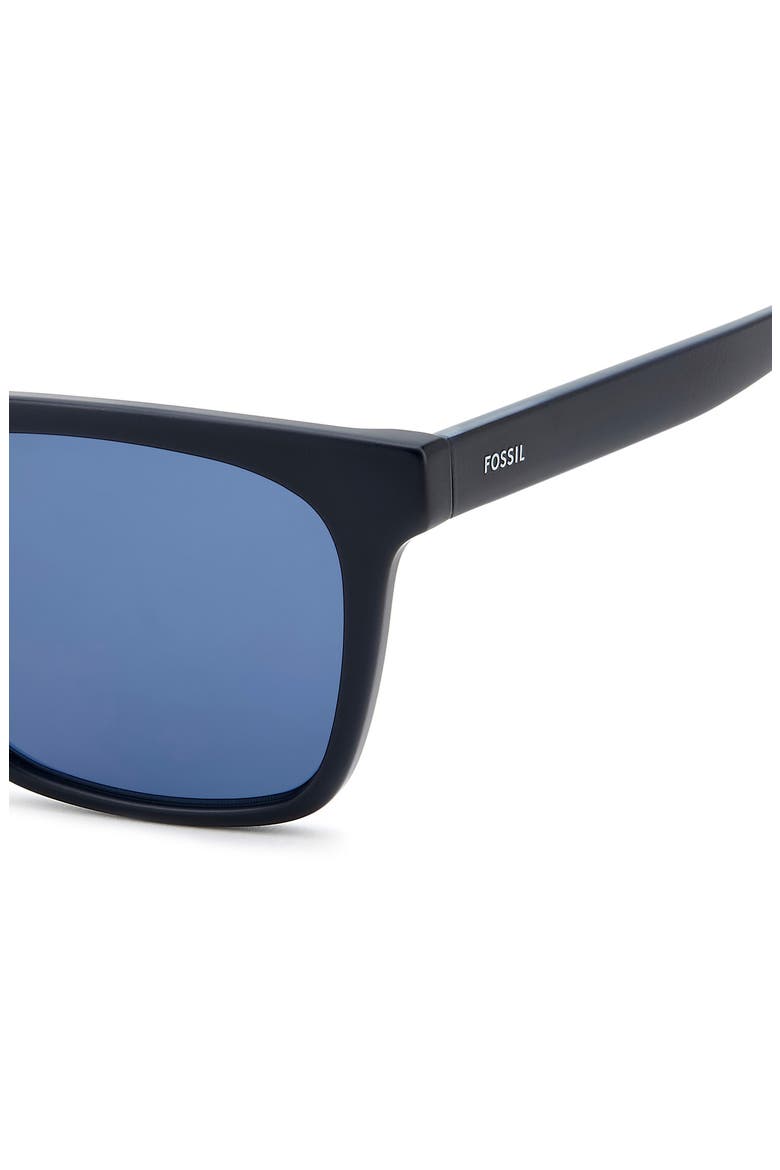 55mm Rectangular Sunglasses, Alternate, color, MATTE BLUE/ BLUE