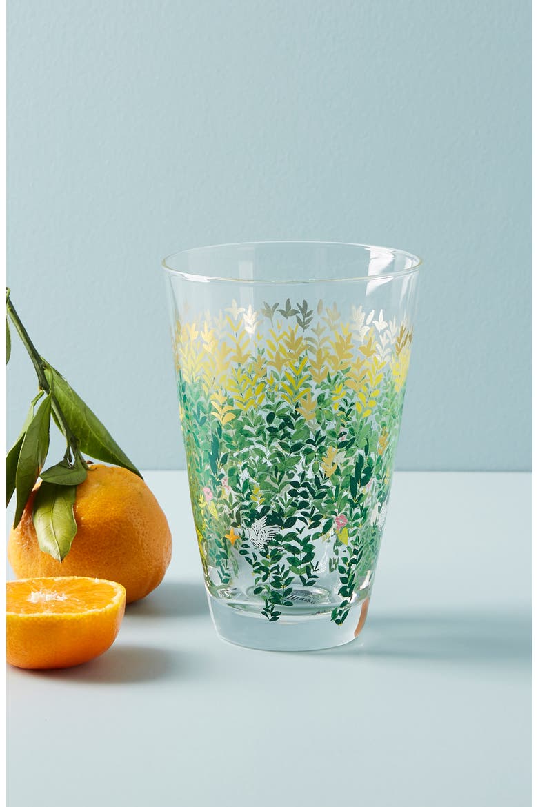 Anthropologie Paule Marrot Juice Glass, Main, color, CLEAR - LEAVES