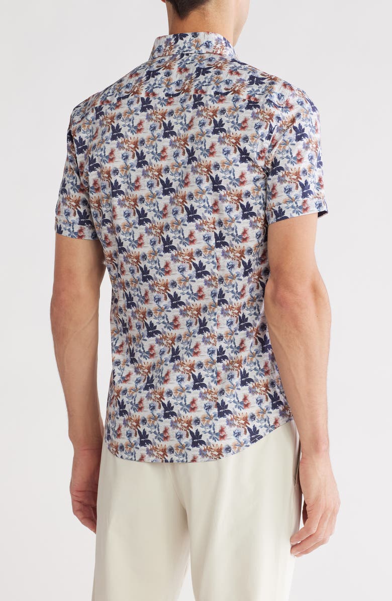 SOUL OF LONDON Short Sleeve Stretch Cotton Sport Shirt, Alternate, color, Blue/ Bleu