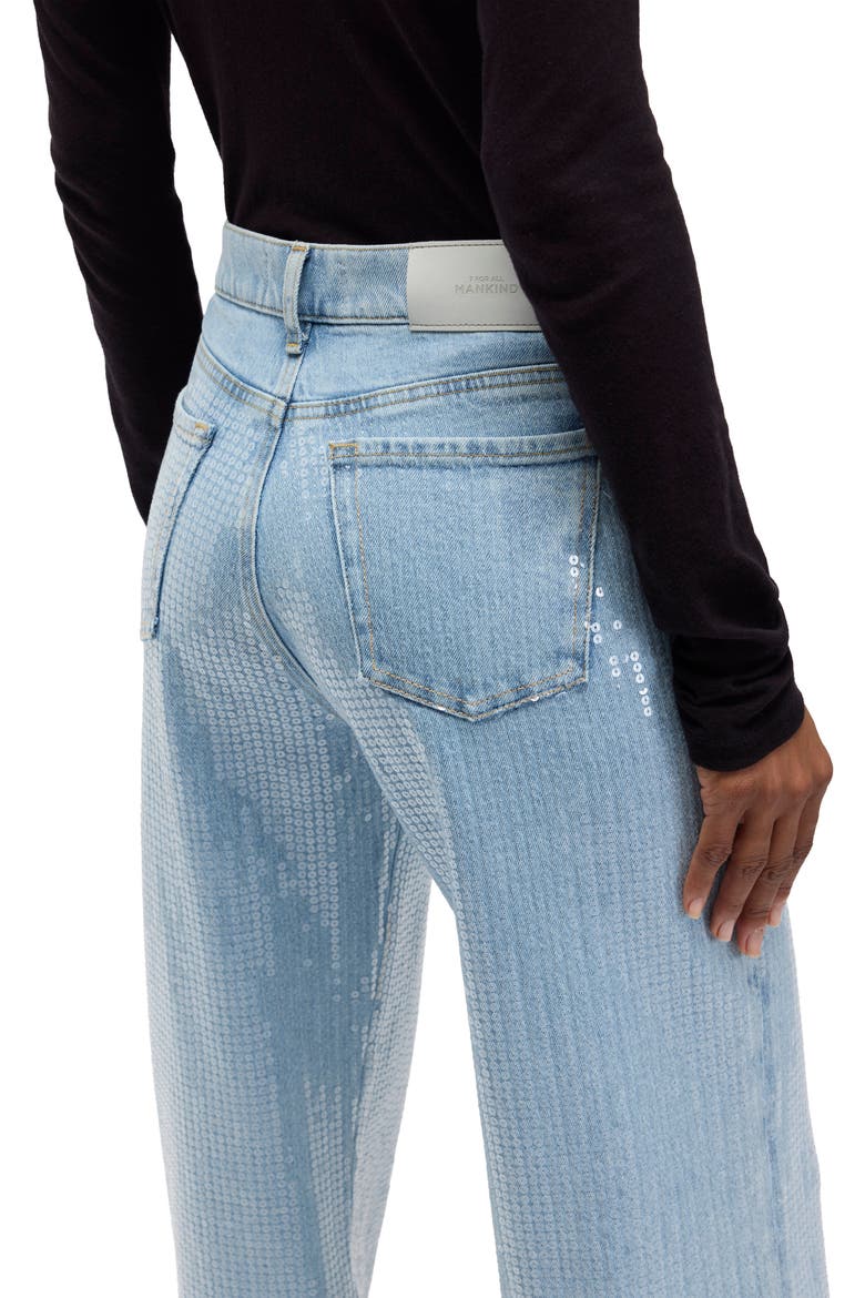 Lotta Sequin Wide Leg Stretch Jeans, Alternate, color, SHIMMER