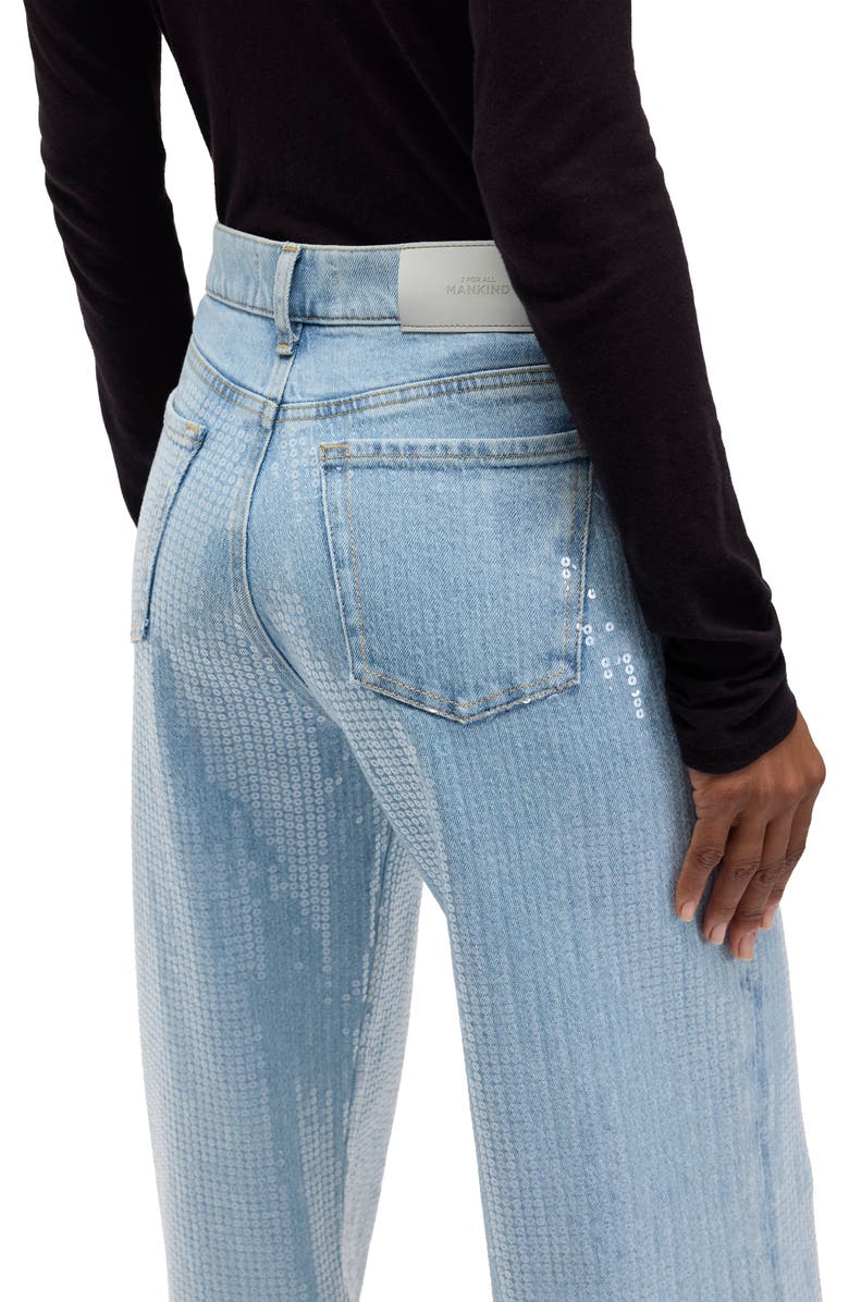 Seven Lotta Sequin Wide Leg Stretch Jeans, Alternate, color, Shimmer