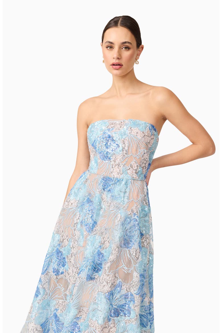 Leonie Strapless Cocktail Dress, Alternate, color, BLUE