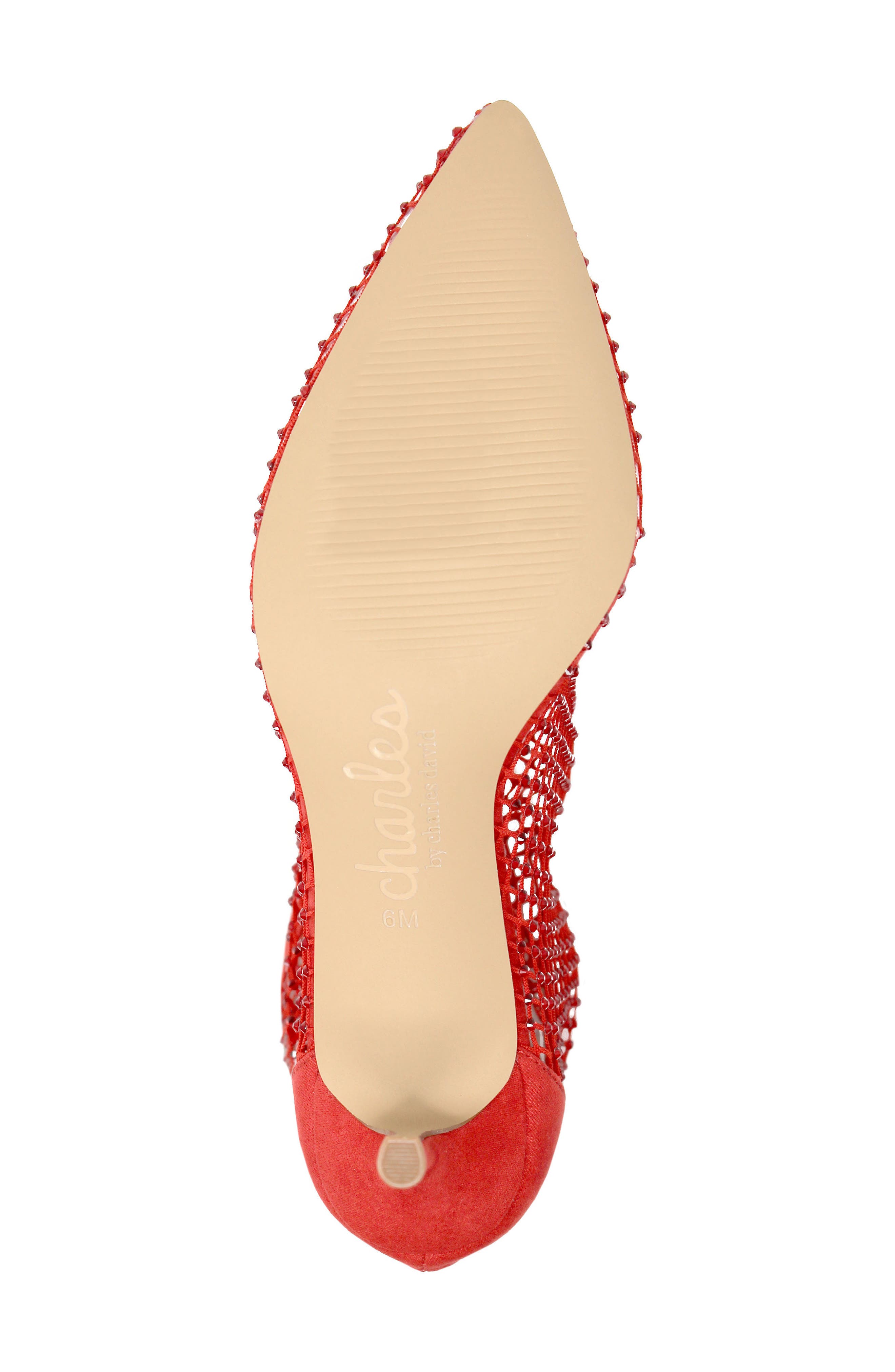 Charles by Charles David Afterhours Rhinestone Mesh Bootie, Alternate, color, Fiery Red