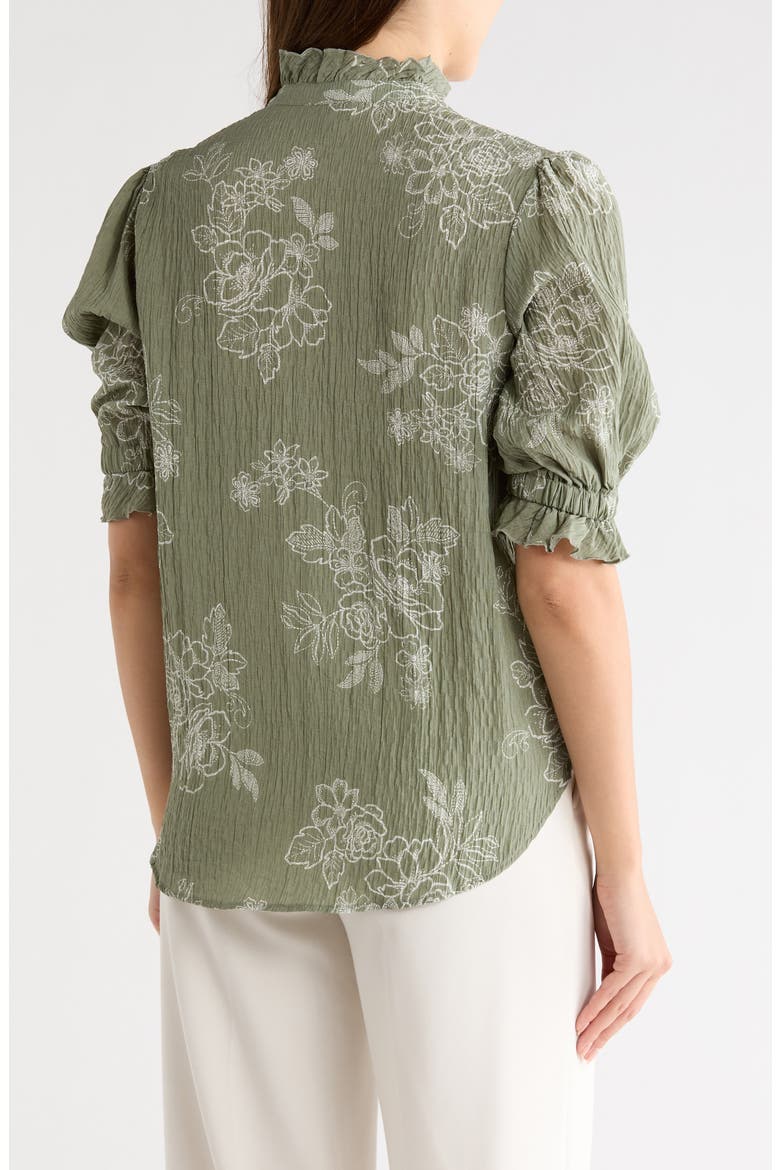 Ruffle Neck Top, Alternate, color, SAGE