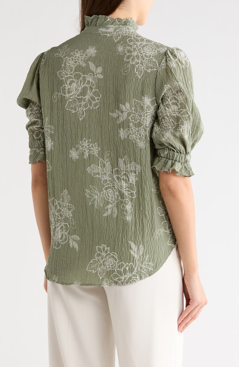 CHENAULT Ruffle Neck Top, Alternate, color, Sage