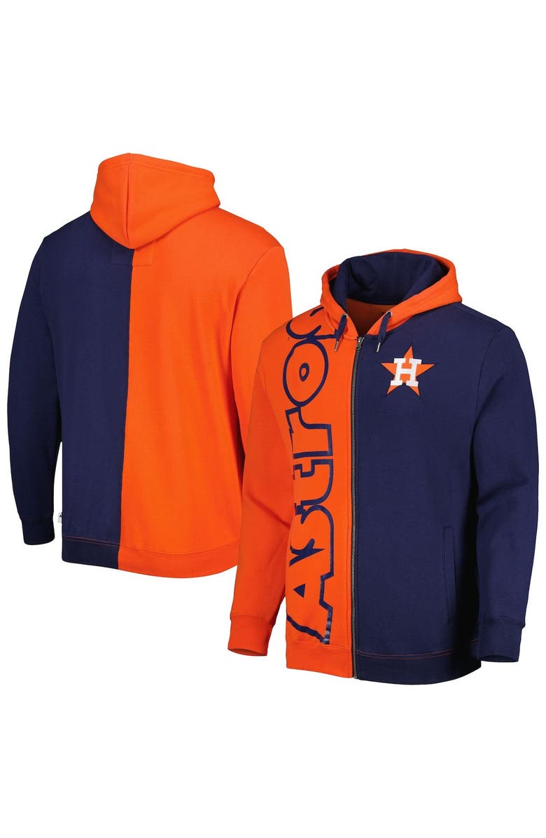 Mitchell & Ness Men's Mitchell & Ness Orange/Navy Houston Astros Fleece Full-Zip Hoodie, Main, color, Orange