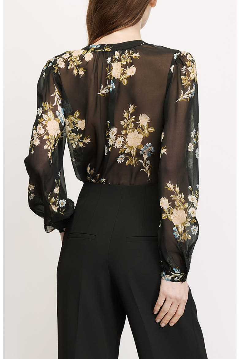 Ashlynn Silk Chiffon Blouse, Alternate, color, BLACK MULTI
