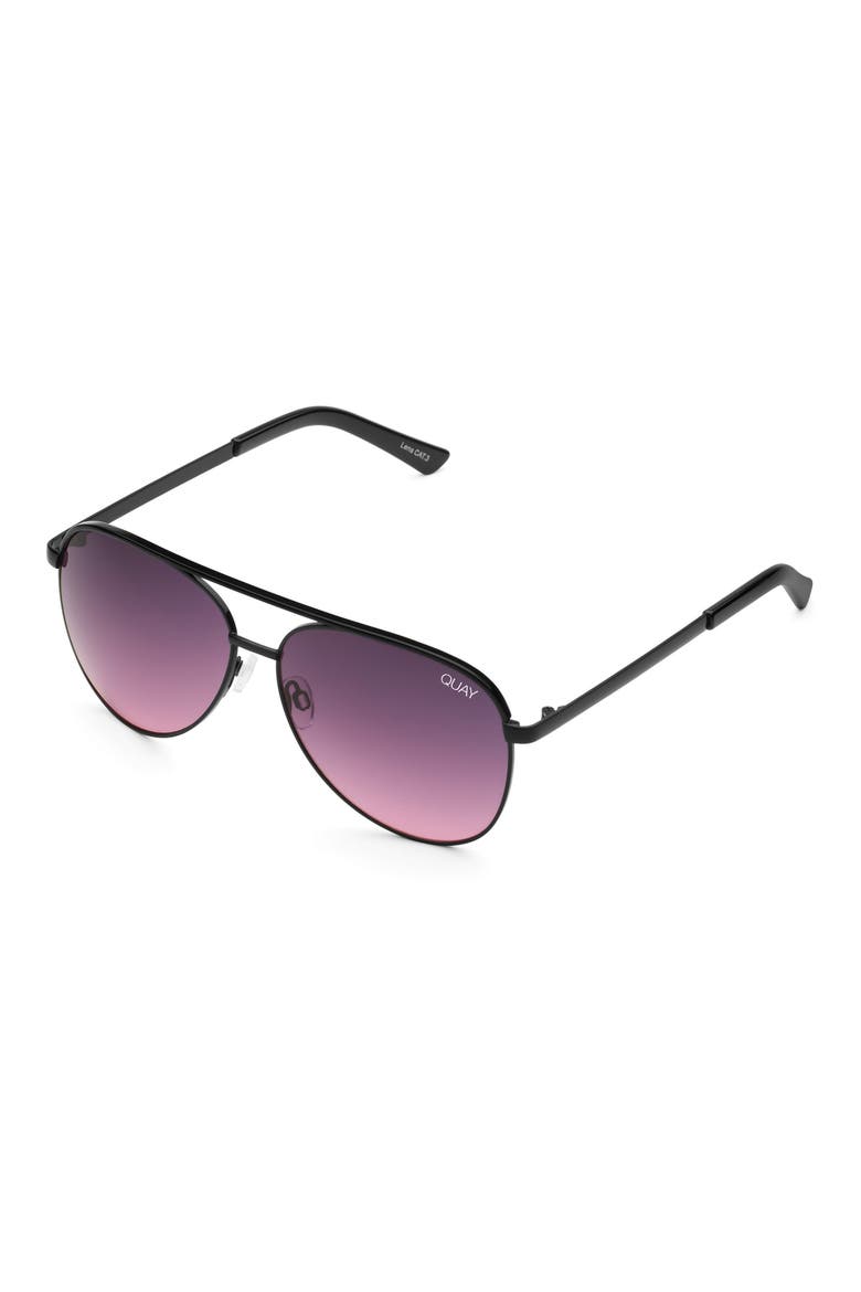 Australia Vivienne 64mm Aviator Sunglasses, Alternate, color, BLACK PURPLE