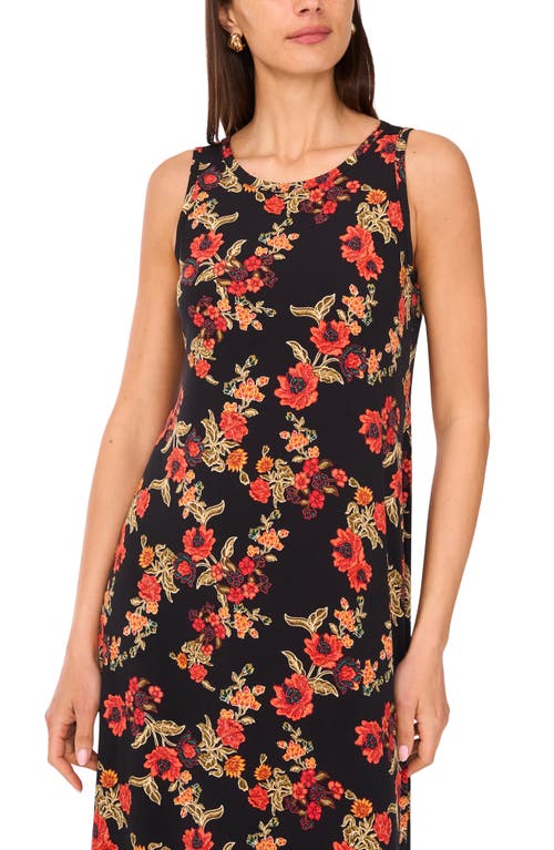 Vince Camuto Floral Sleeveless Jersey Maxi Dress In Red