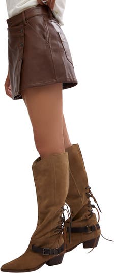 Wynne Faux Leather Asymmetric Miniskirt