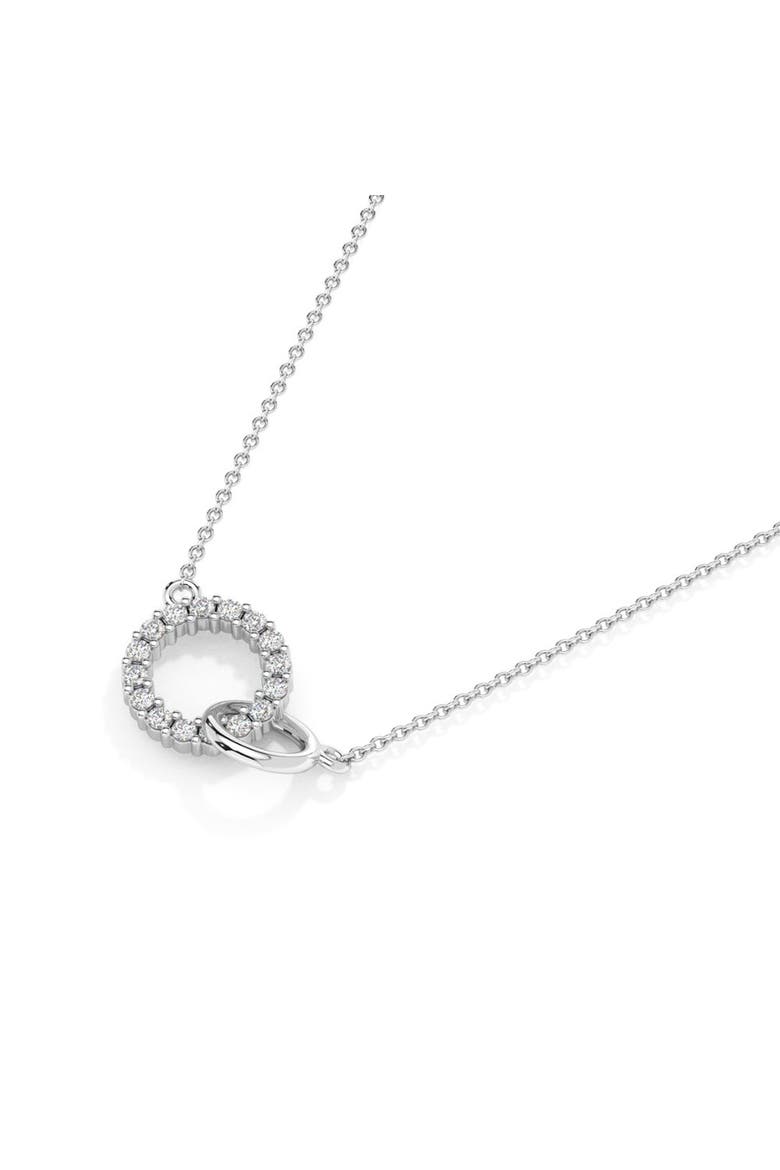 1/3Ct Mini Duet Circle Diamond Necklace 14k Gold Pendant Lab Grown 18", Alternate, color, 14k Yellow Gold