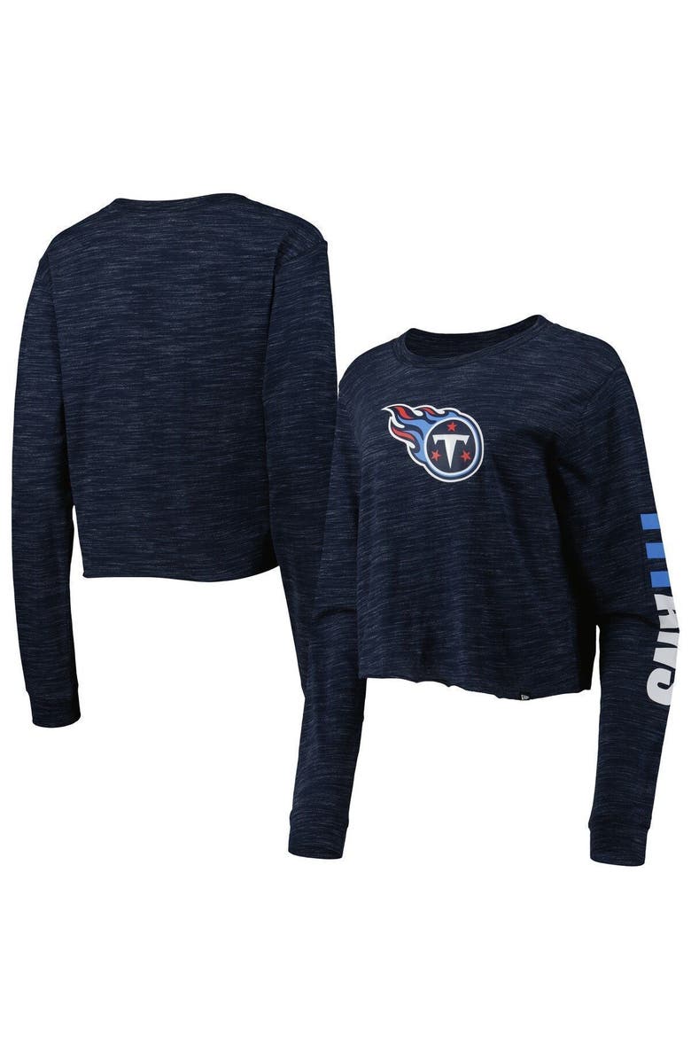 New Era Women's New Era Navy Tennessee Titans Crop Long Sleeve T-Shirt, Main, color, Navy