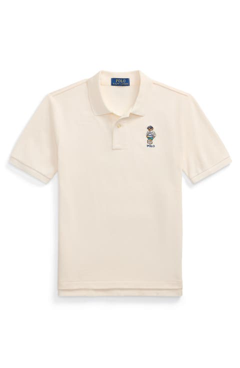 Kids' Embroidered Polo Bear Cotton Piqué Polo