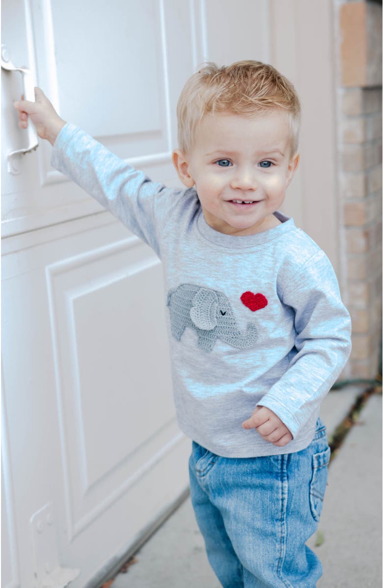 Melange Collection Valentine Elephant Tee - Red, Alternate, color, Red