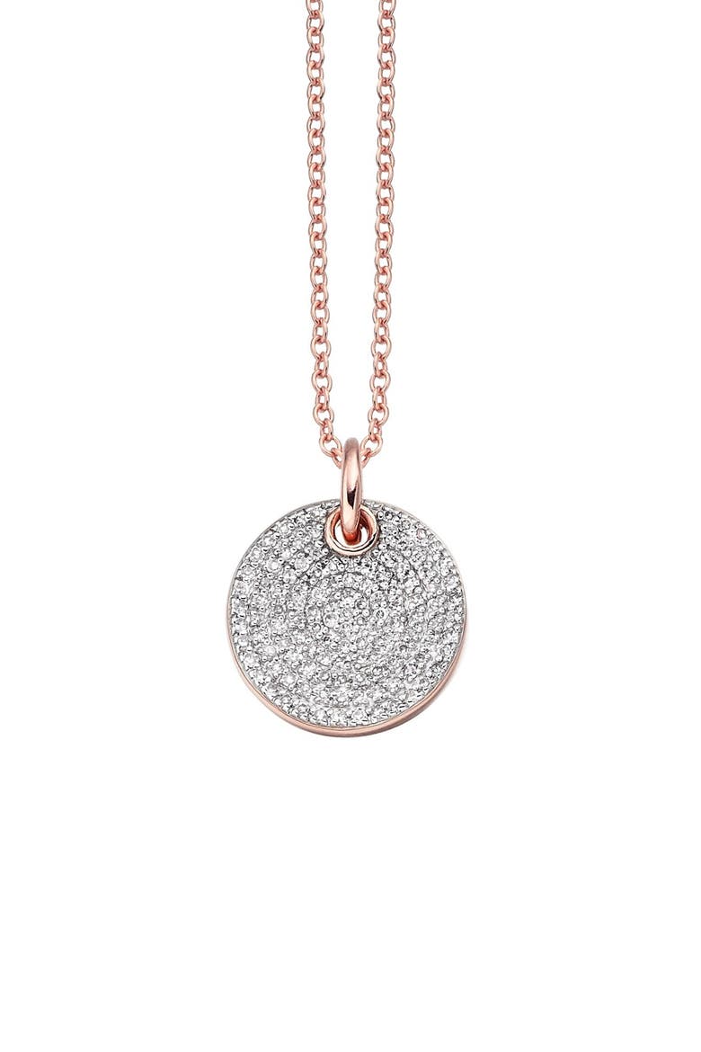 Ava Diamond Disc Pendant Charm, Main, color, ROSE GOLD