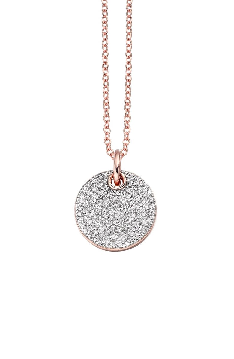 Monica Vinader Ava Diamond Disc Pendant Charm, Main, color, Rose Gold