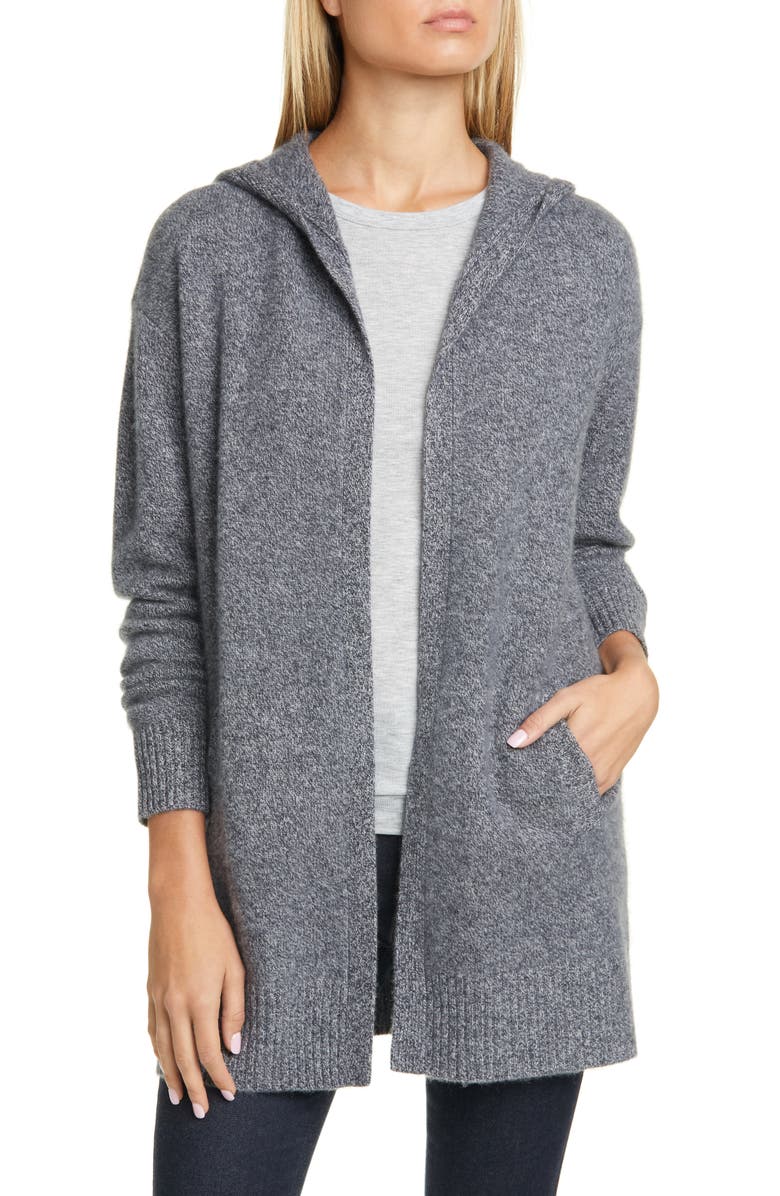 Nordstrom Signature Hooded Boiled Cashmere Cardigan, Main, color, 