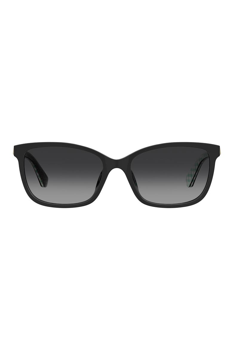 tabitha 55mm rectangular sunglasses, Main, color, BLACK GREEN/ DARK GREY SF