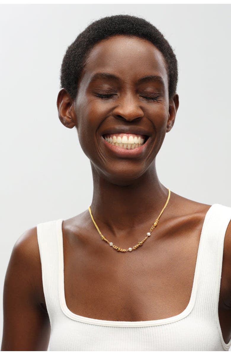 Classicharms Double Stranded Necklace With Freshwater Pearls, Alternate, color, Gold