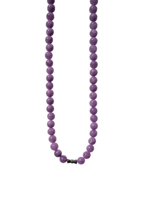 Lilac Purple jade beaded necklace