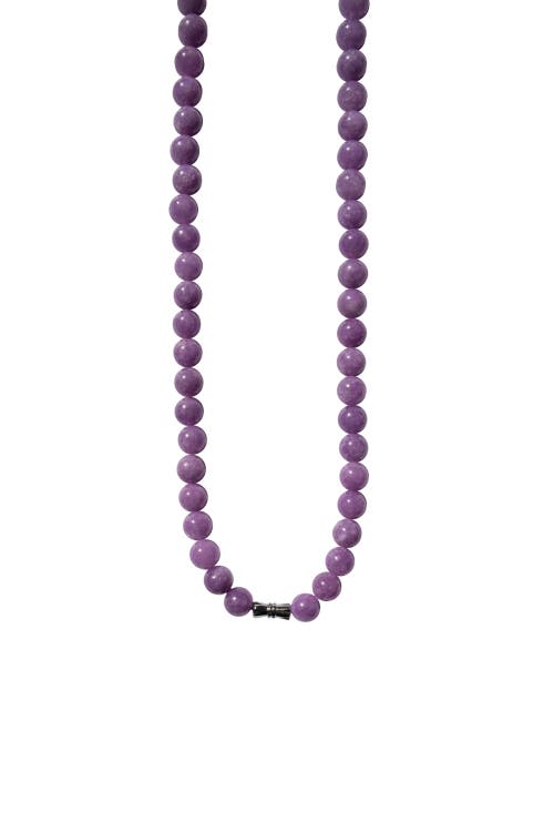 Seree Lilac Purple Jade Beaded Necklace In Purple