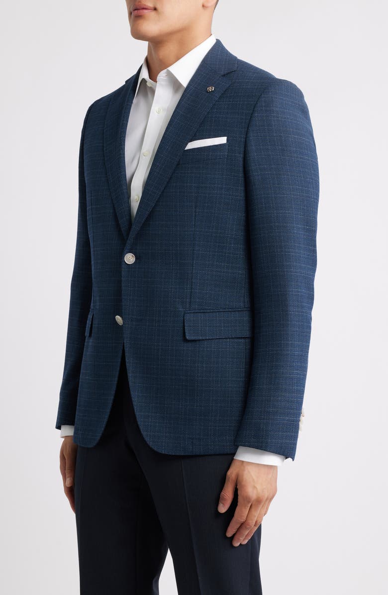 BOSS Hutson Plaid Sport Coat, Alternate, color, Dark Blue