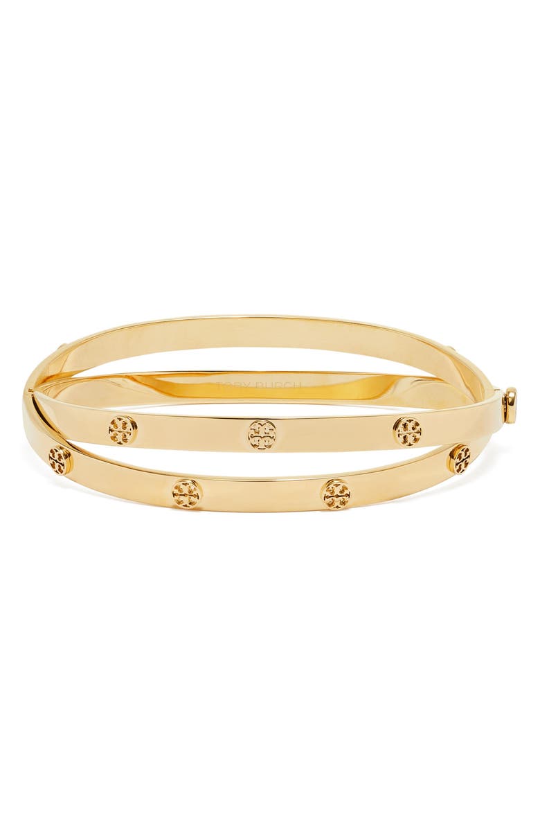 Tory Burch Icon Stud Double Bracelet, Main, color, Tory Gold