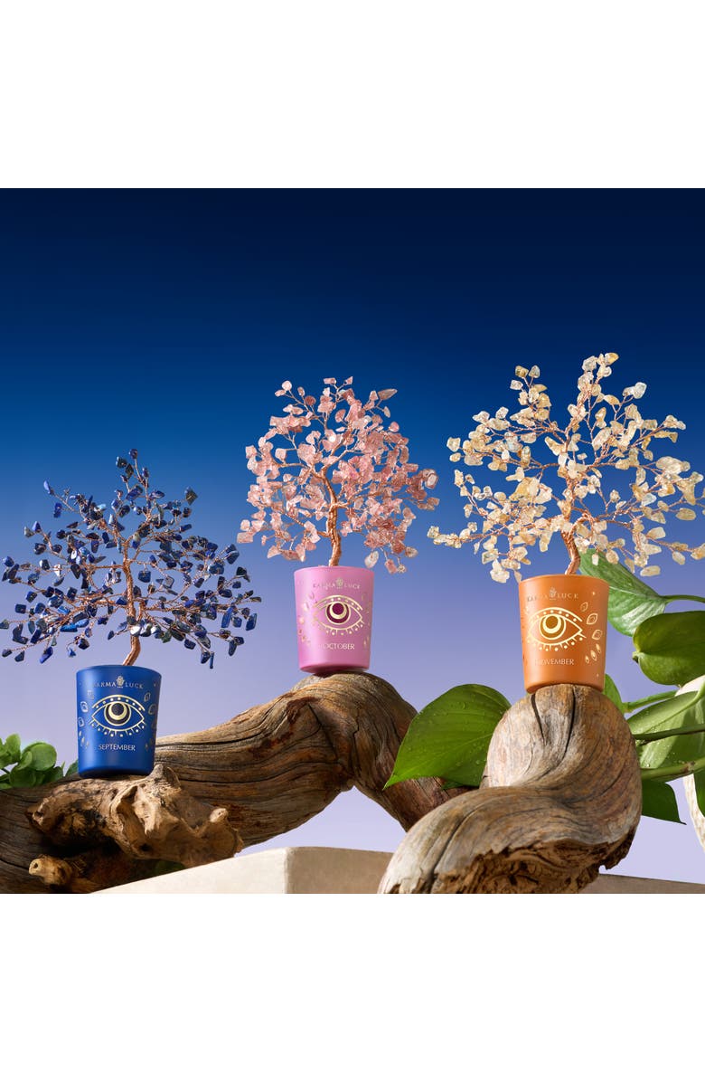 Karma and Luck Intuitive Charm Lapis September Birthday Tree, Alternate, color, Blue