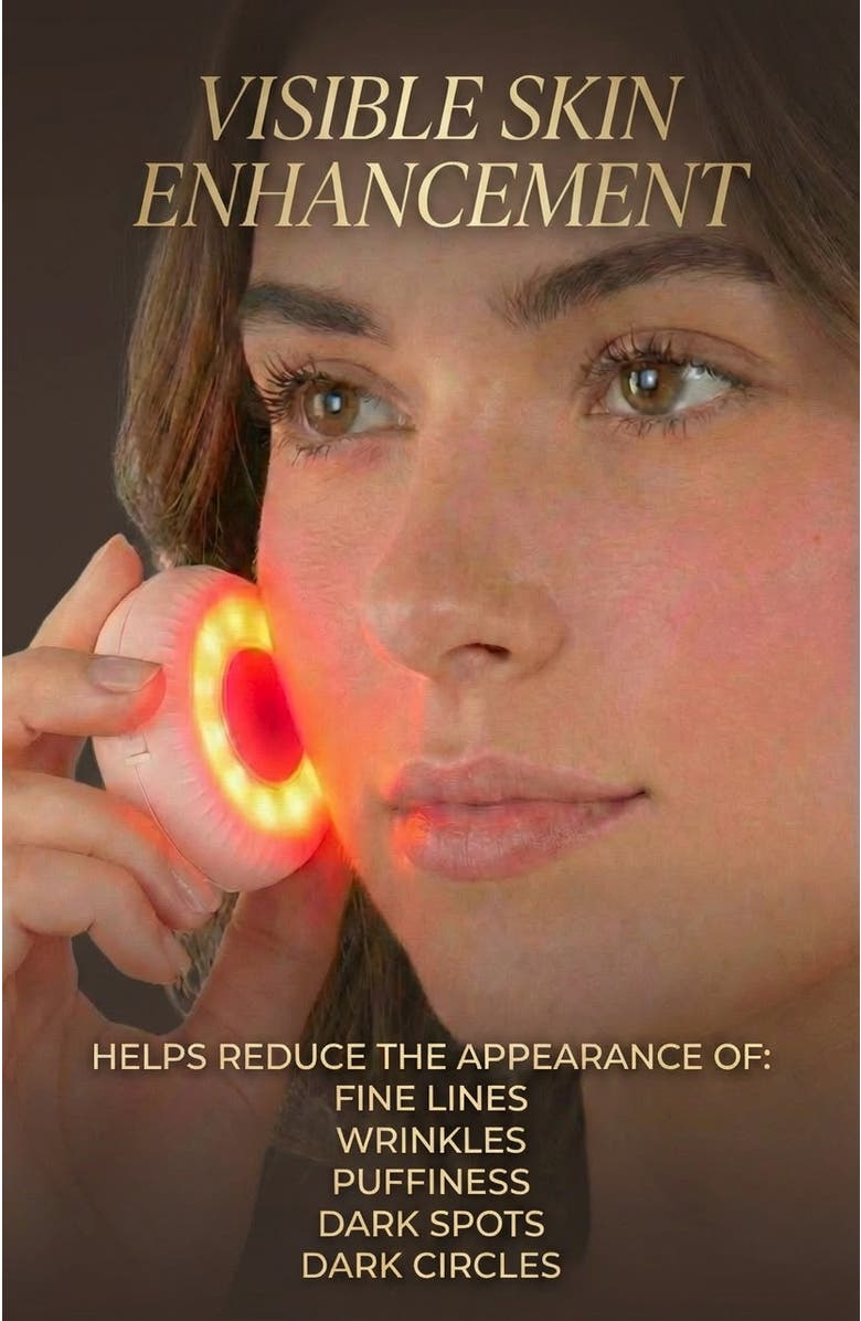 Lovery 2-in-1 LED Red Light Therapy Skincare Device with EMS & Vibration, Alternate, color, Pink