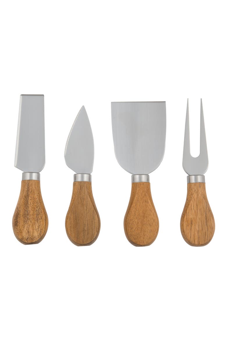 Monogram 5-Piece Cheese Board & Utensil Set, Alternate, color, BROWN - N