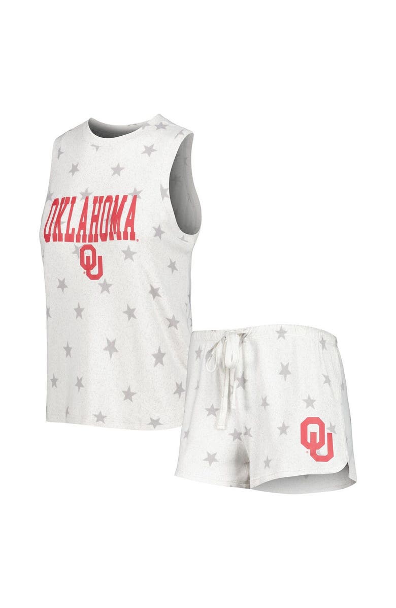 CONCEPTS SPORT Women's Concepts Sport Cream Oklahoma Sooners Agenda Stars Tank Top and Shorts Sleep Set, Main, color, Cream
