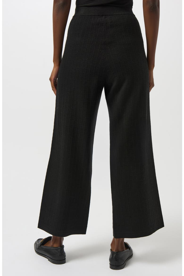 Check Knit Straight Leg Ankle Pants, Alternate, color, BLACK