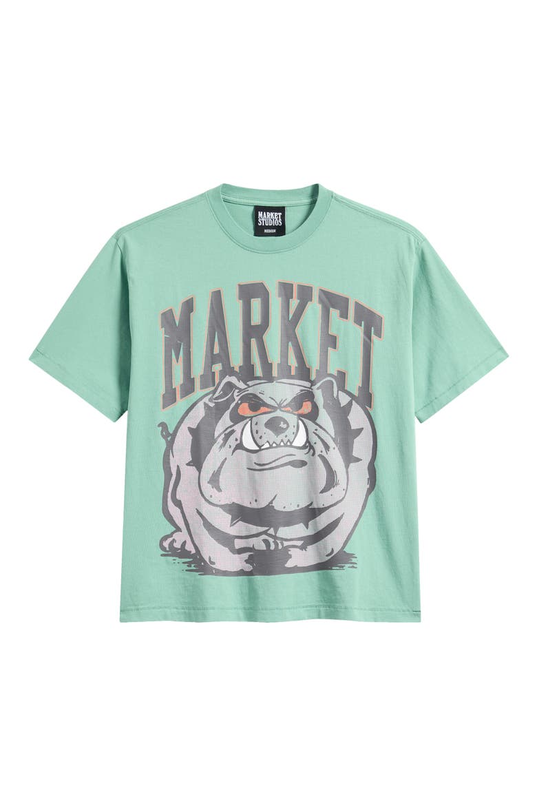 Angry Bulldog Graphic T-Shirt, Alternate, color, GREEN