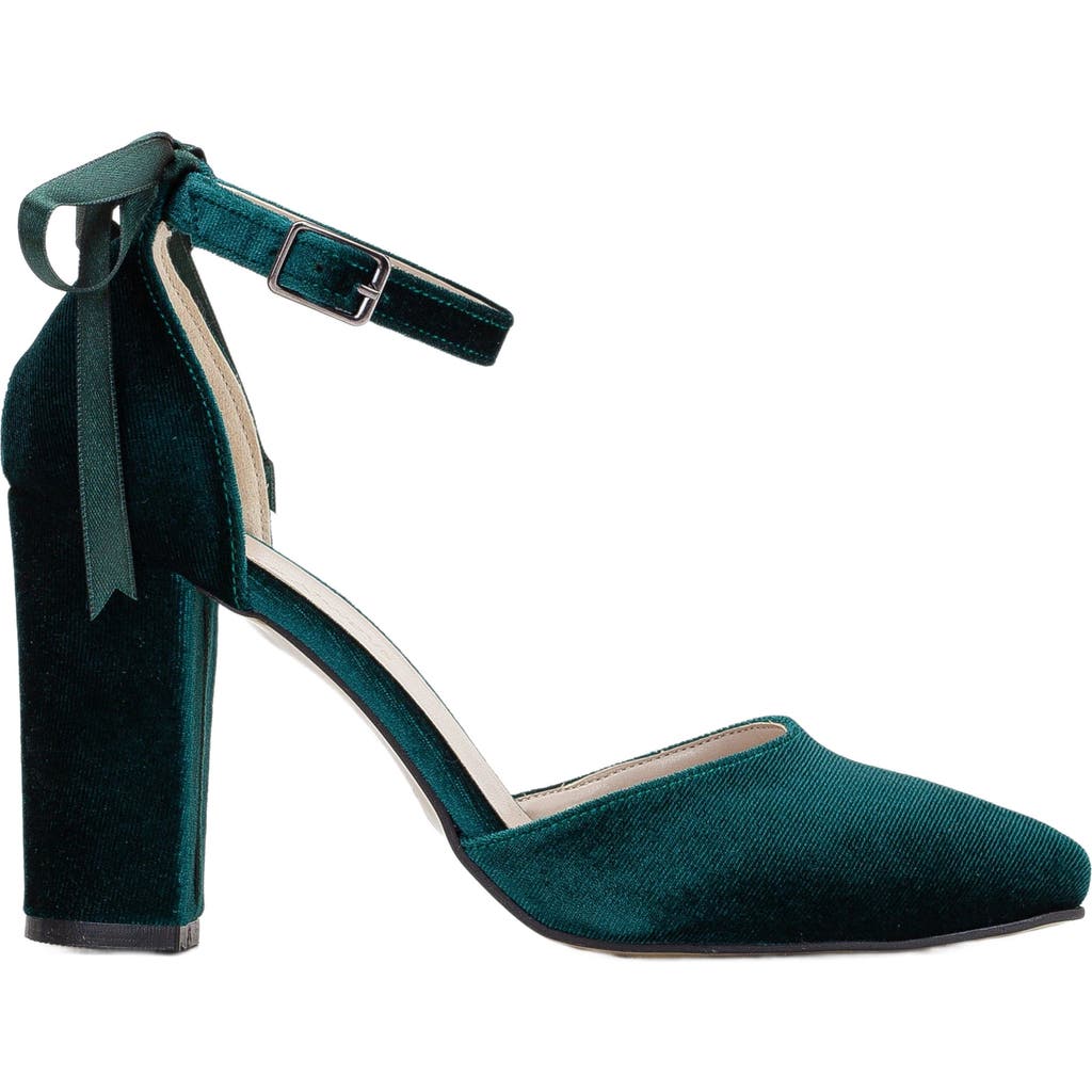 Forever & Always Shoes Women's Jolie - Emerald Green Wedding Heels With Ribbon In Emerald Green