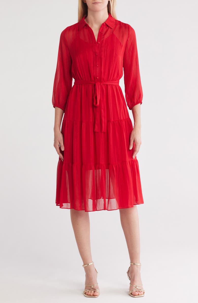 Nanette Lepore Button Front Dress, Main, color, Red Riding Hood