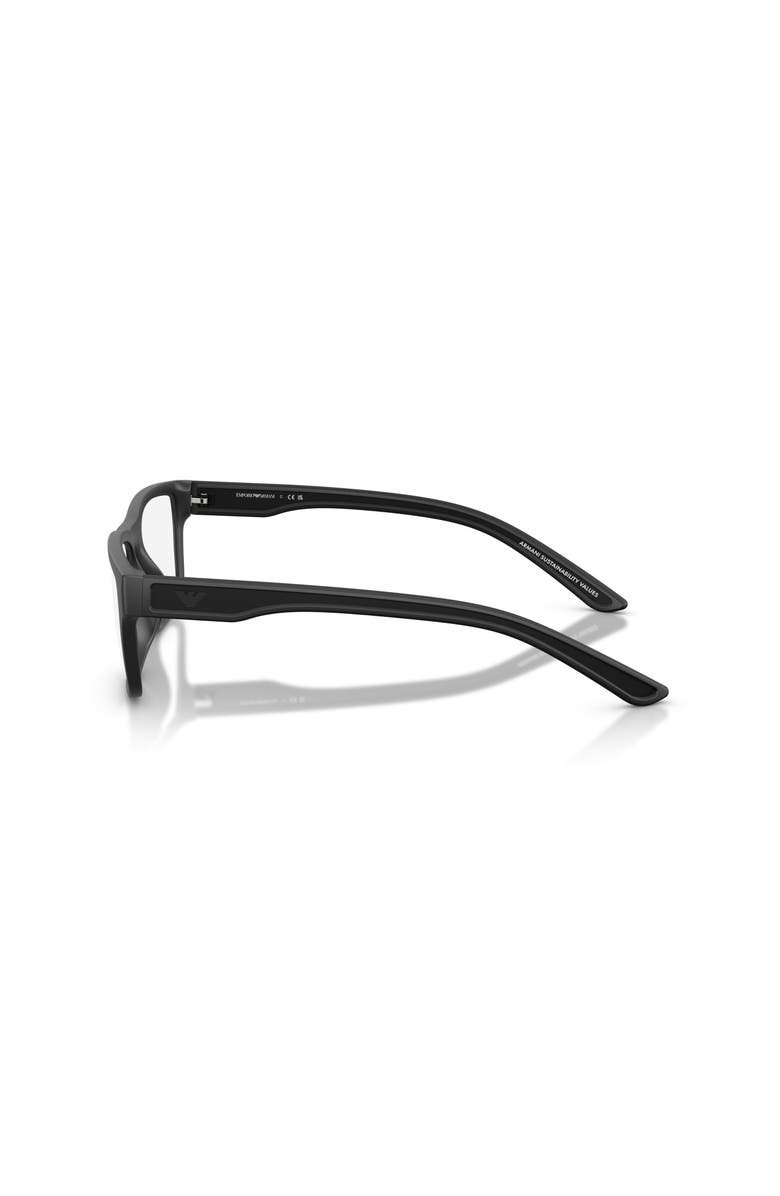Emporio Armani 54mm Rectangle optical glasses, Alternate, color, Black