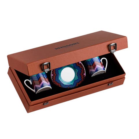 Coffee Cup & Saucer Set Of 2 In Luxury Box