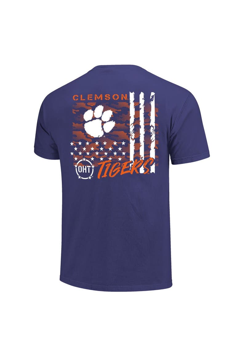 Men's  Purple Clemson Tigers Comfort Colors OHT Camo Overlay T-Shirt, Alternate, color, Purple