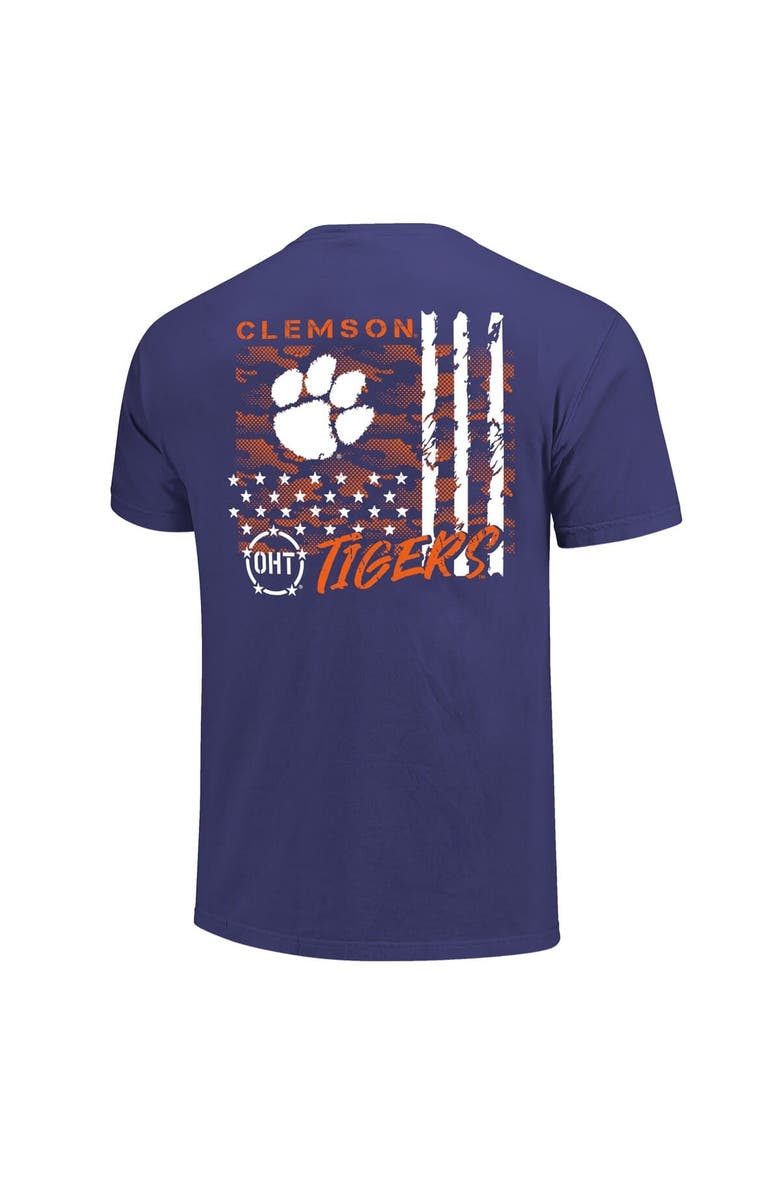 IMAGE ONE Men's Purple Clemson Tigers Comfort Colors OHT Camo Overlay T-Shirt, Alternate, color, Purple