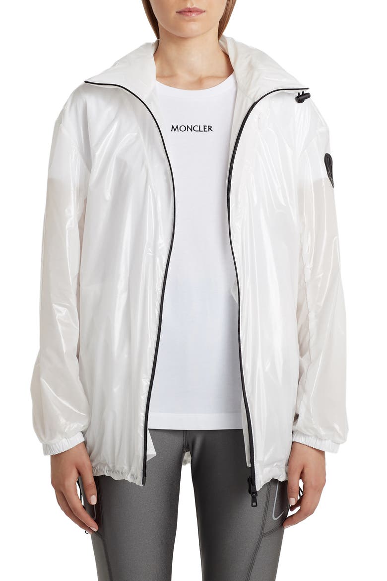 Melucta Back Logo Packable Hooded Jacket, Main, color, WHITE